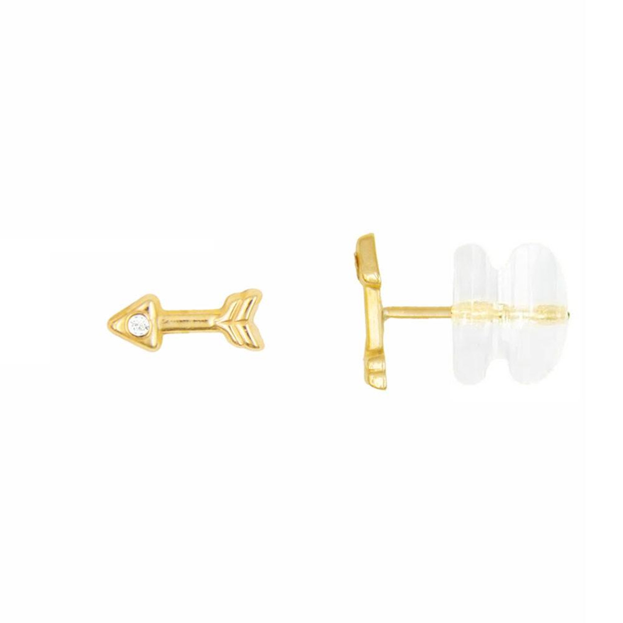 L'ATELIER D'AZUR Boucles d'Oreilles Or Jaune Fleche