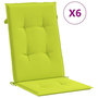 Voir la diapositive 2 : VIDAXL Coussins de chaise de jardin a dossier haut lot de 6 vert vif