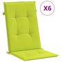 Voir la diapositive 2 : VIDAXL Coussins de chaise de jardin a dossier haut lot de 6 vert vif