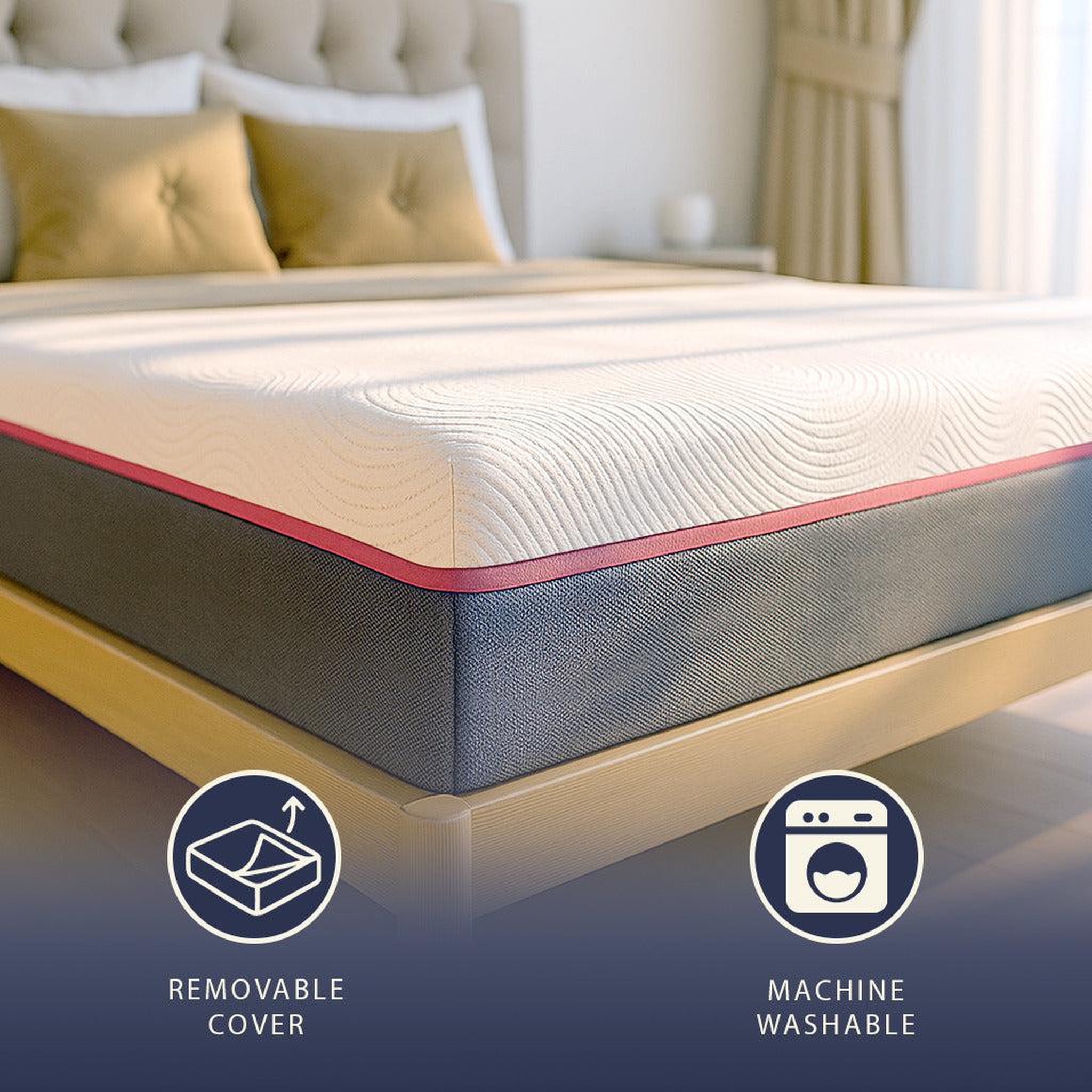 Voir la diapositive 5 : THE WHITE STONE Matelas 80x190 en Mémoire de Forme Breeze & Ressorts Ensachés | Hauteur 30 cm | Technologie Breeze | Déhoussable, Anallergique & Respirant | Fabriqué en Italie