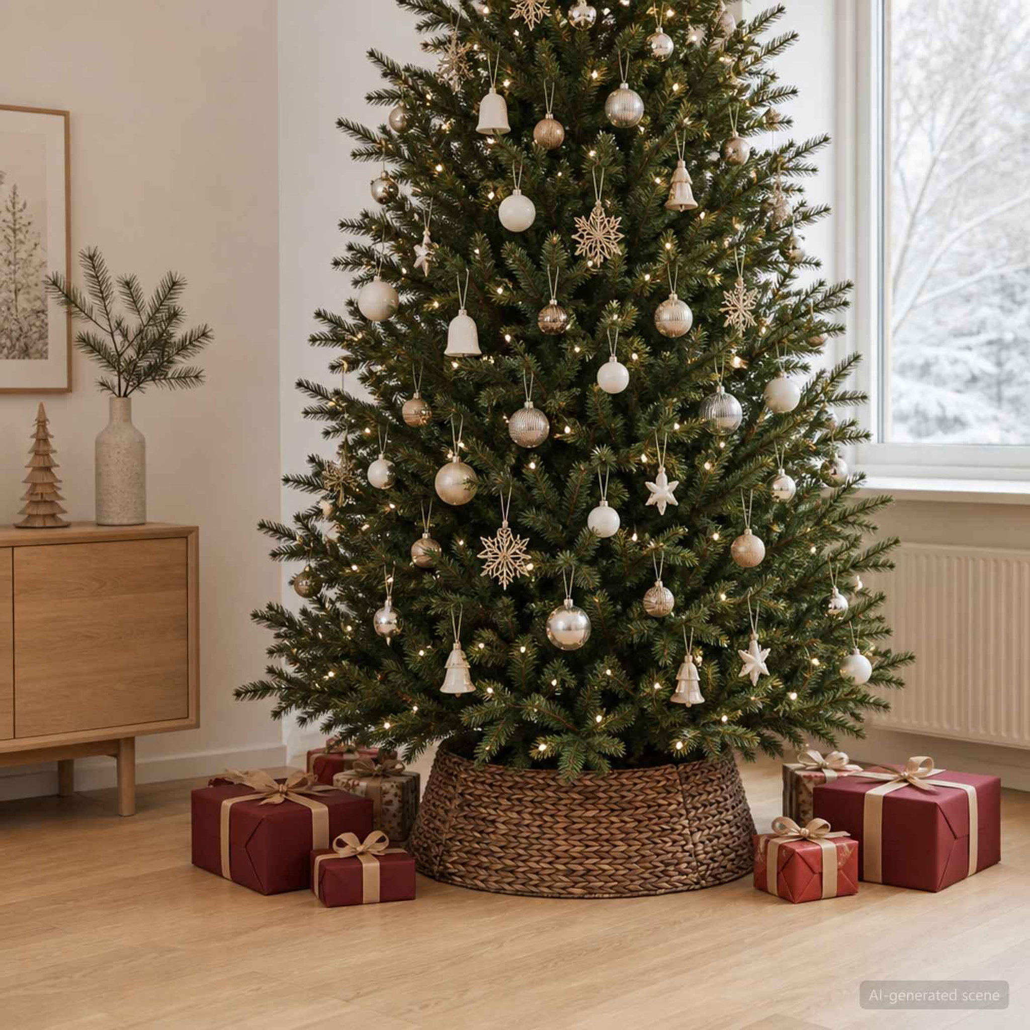 Voir la diapositive 2 : VIDAXL Collier de sapin de Noël Rond Marron Diam. 90 x 28 cm