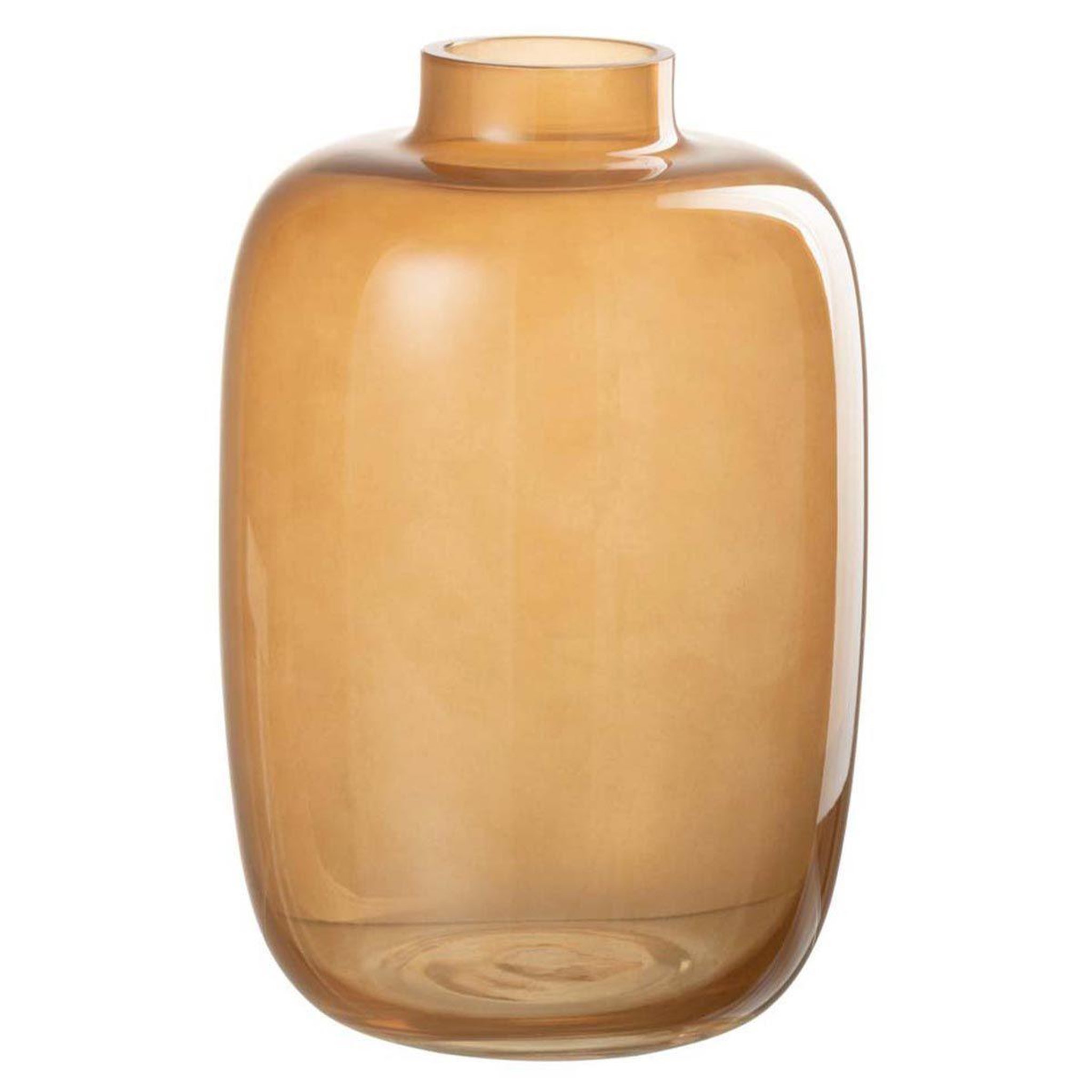 J-LINE Vase rond design en verre  rita  22cm orange
