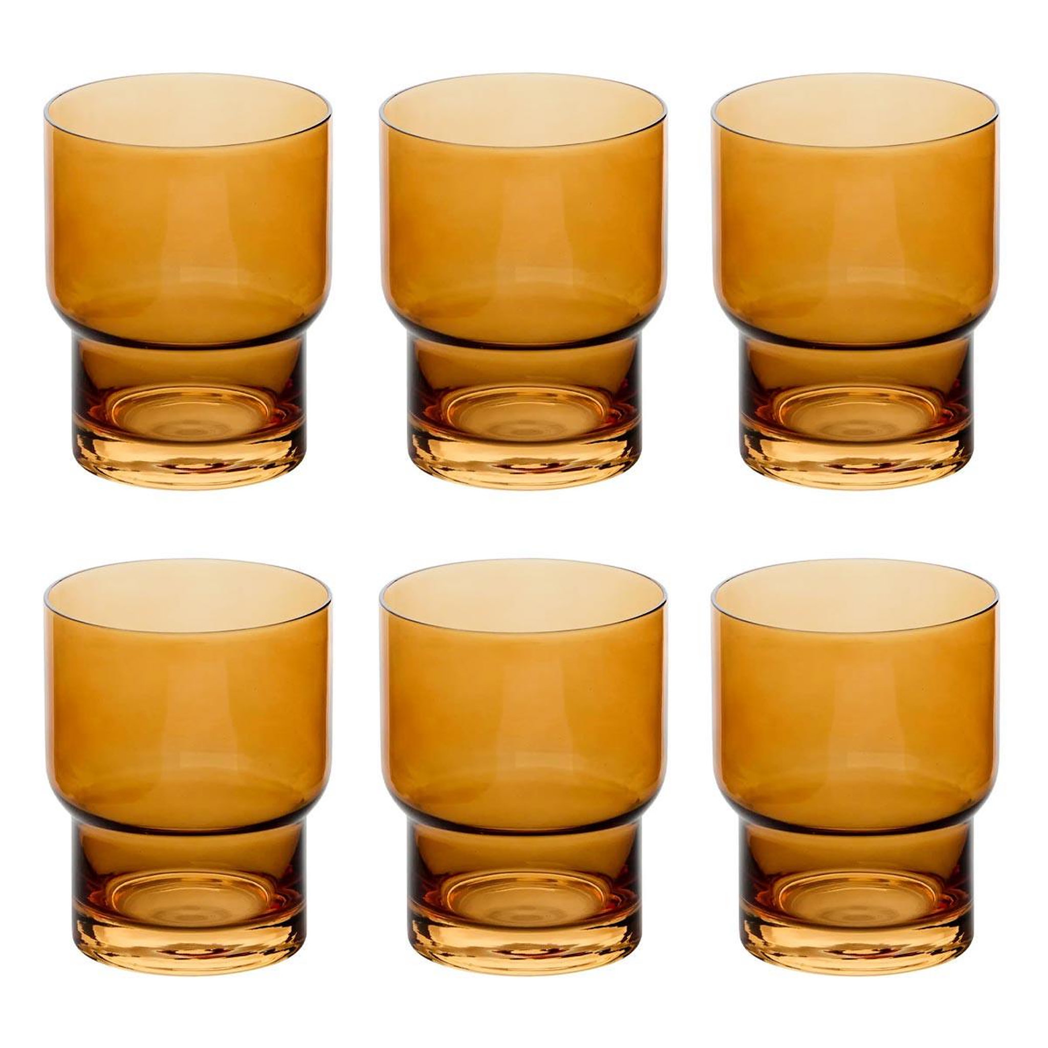 SECRET DE GOURMET Lot de 6 verres bas  ella  30cl ocre