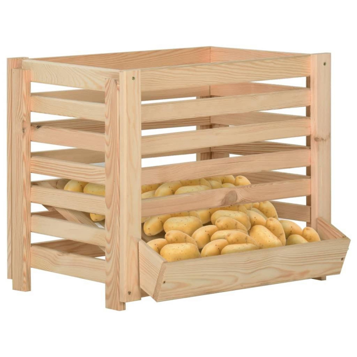 VIDAXL Boîte a pommes de terre 60x40x50 cm Bois de pin solide