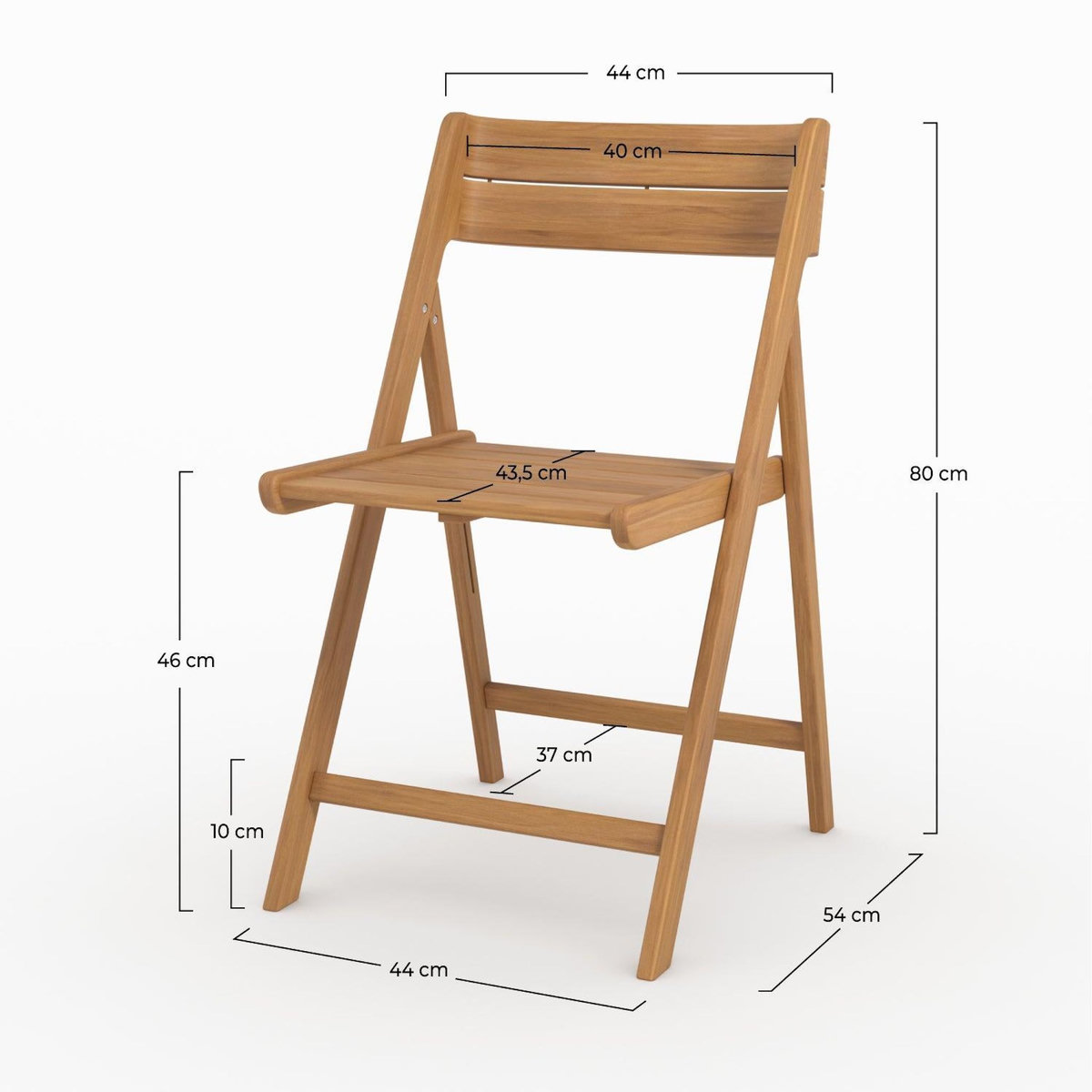 Rendez vous déco Lot de 2 chaises pliantes en bois d'acacia-Siquijor