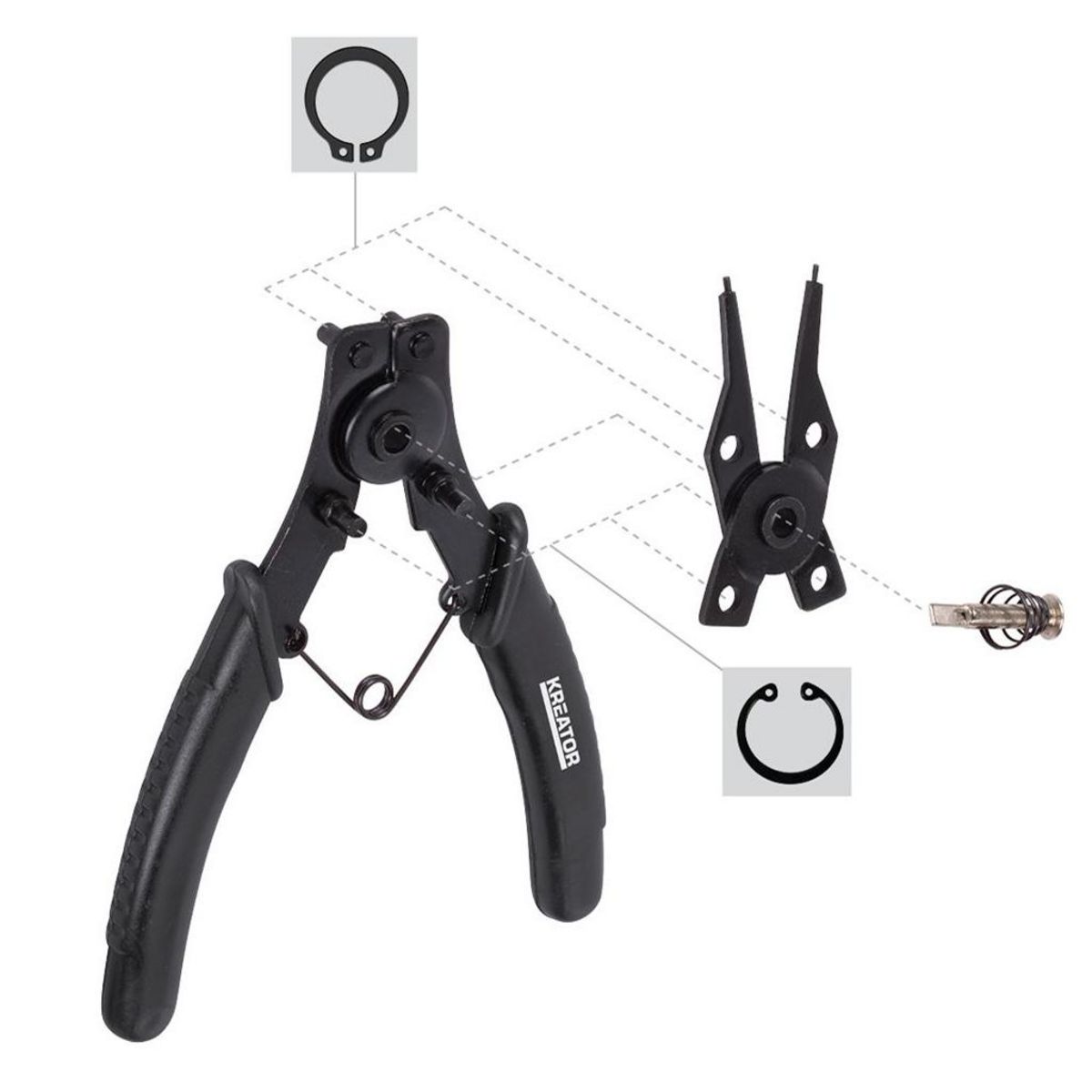 KREATOR Pince à circlips 4 en 1 Kreator