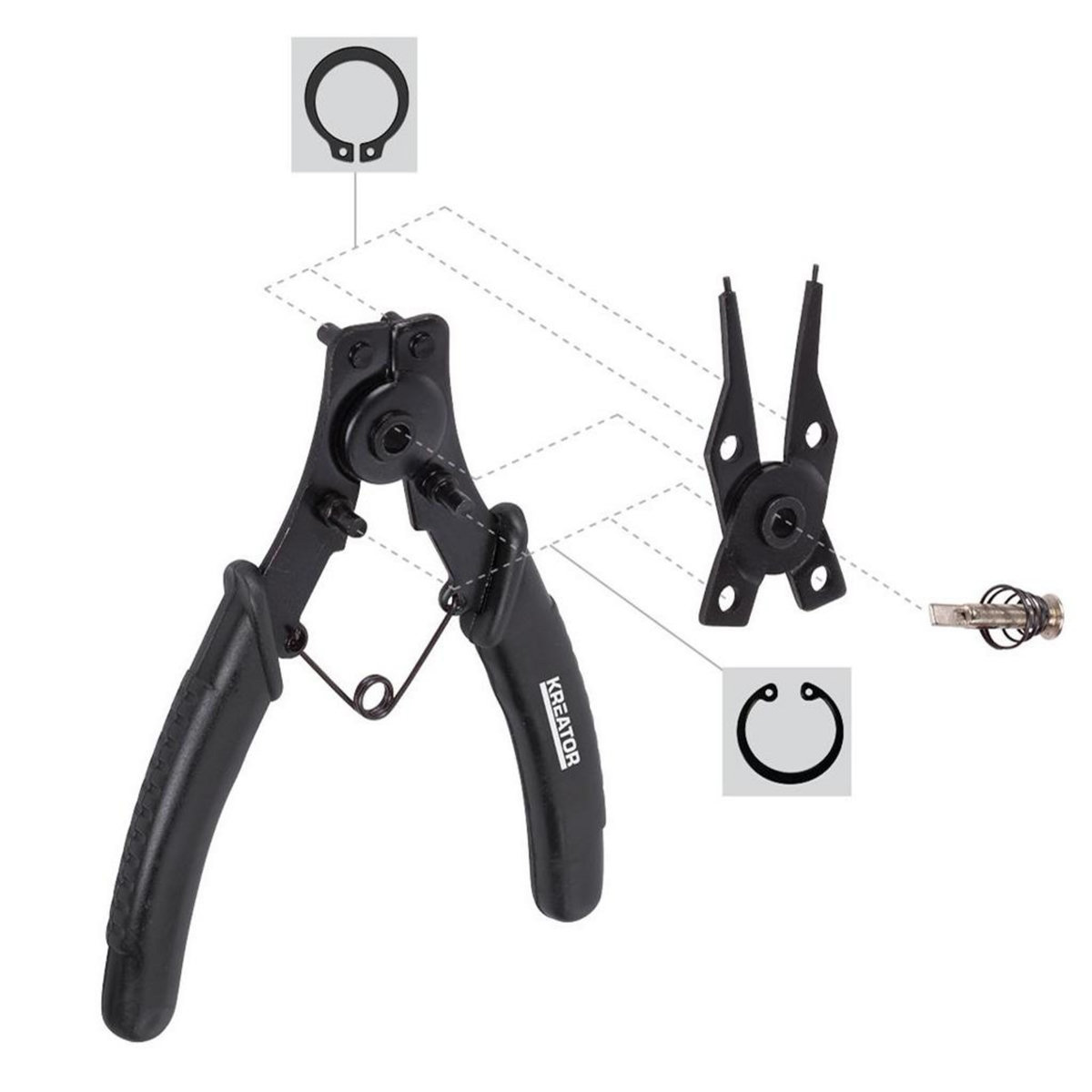 KREATOR Pince à circlips 4 en 1 Kreator