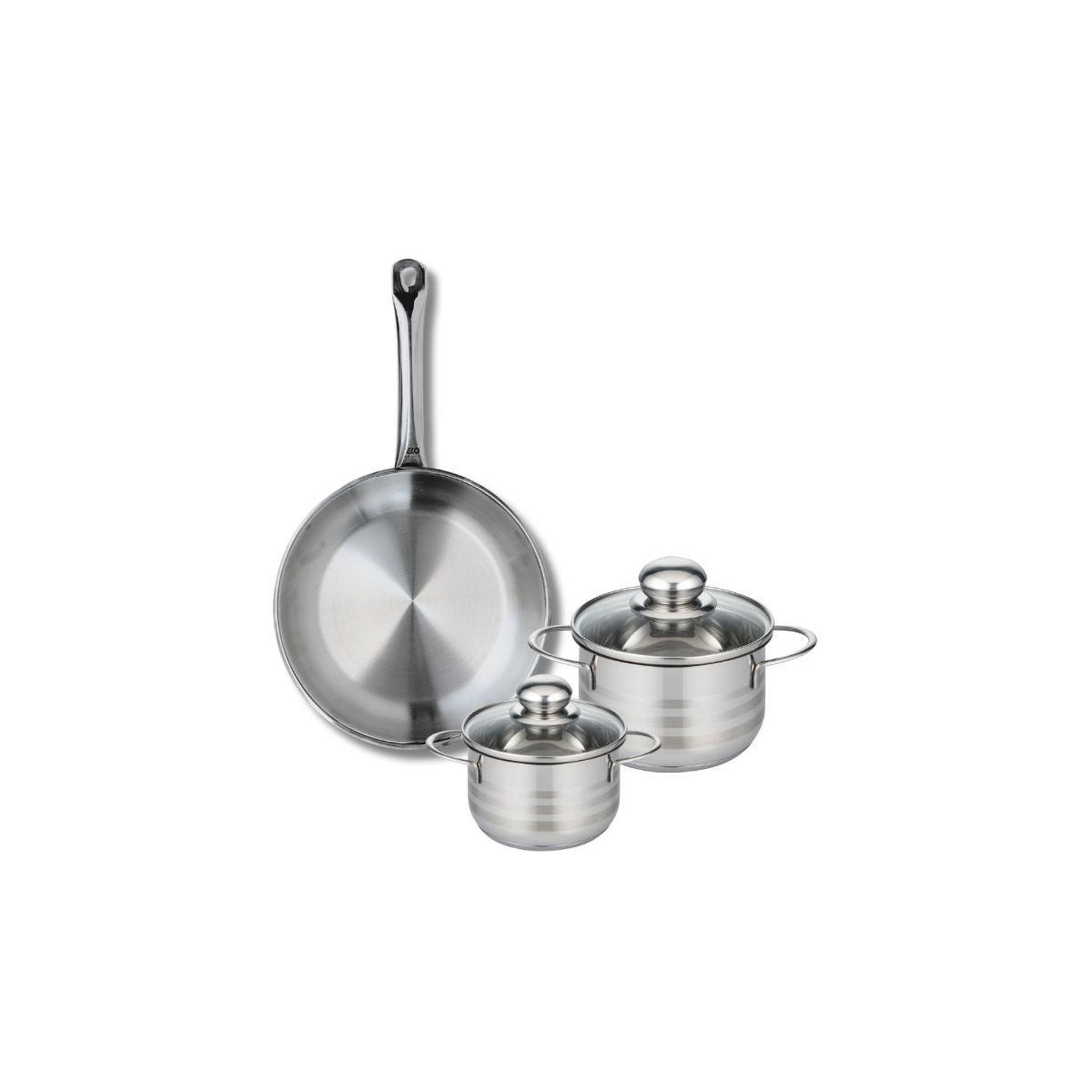 ELO Ensemble de 1 poêle de cuisson 24 cm et 2 faitouts 12 et 14 cm elo profi brillant