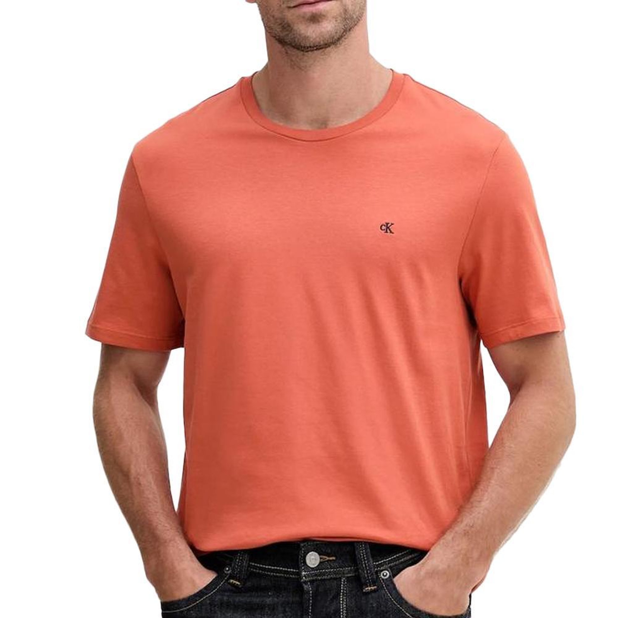 CALVIN KLEIN JEANS T-shirt Orange Homme Clavin Klein Smooth. Coloris disponibles : Orange
