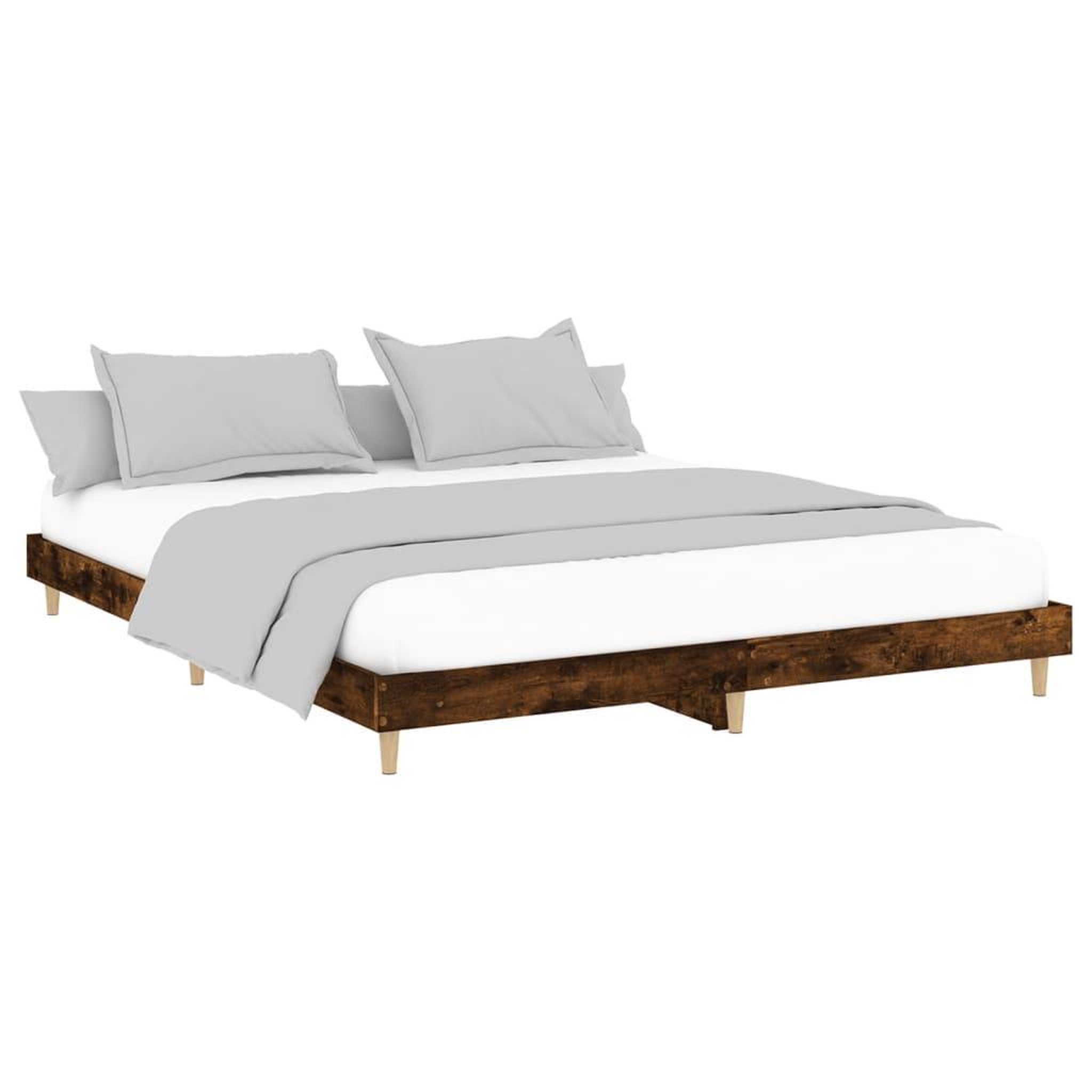 Voir la diapositive 3 : VIDAXL Cadre de lit sans matelas chene fume 150x200 cm bois ingenierie