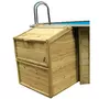 GRE Coffre filtration bois pour piscine - H. 1-46m