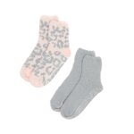  X2 Paires de Chaussettes Antidérapantes Gris/Rose Femme Casa Socks GRI. Coloris disponibles : Gris