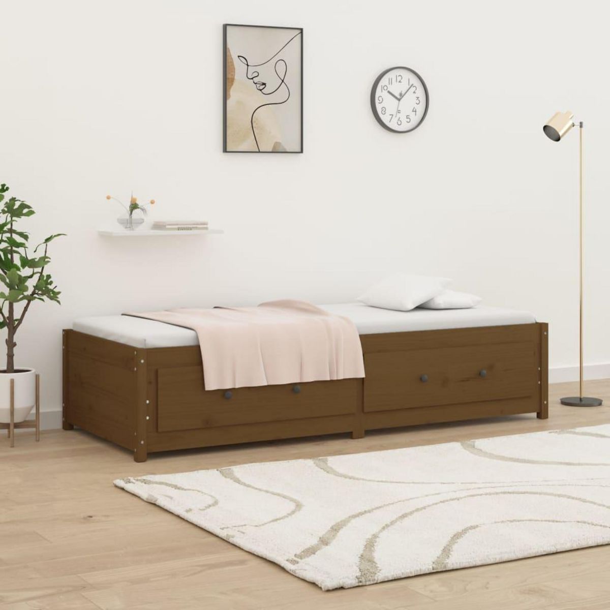 VIDAXL Lit de jour sans matelas marron miel 90x200 cm bois pin massif