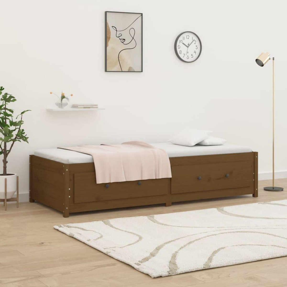 VIDAXL Lit de jour sans matelas marron miel 90x200 cm bois pin massif