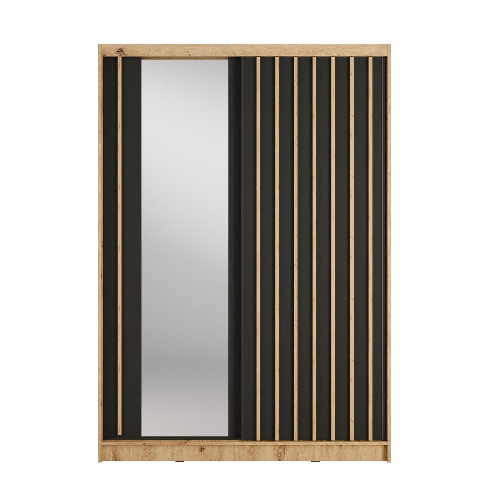 Voir la diapositive 4 : JLC KREATION Armoire dressing moderne bois et noir 155cm celia