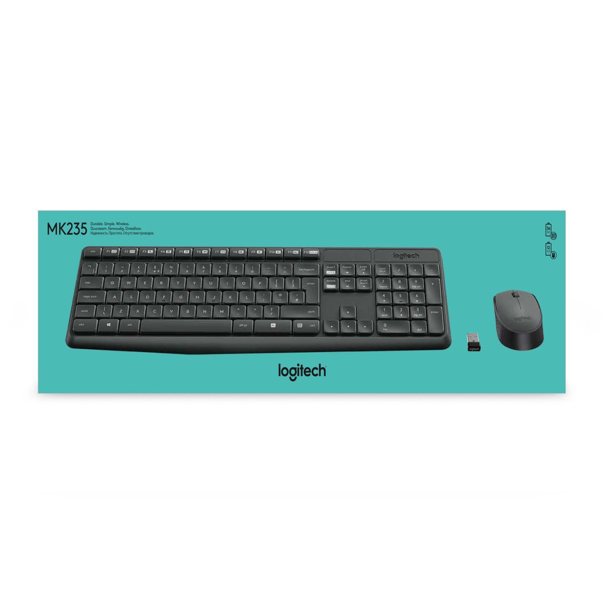 Voir la diapositive 3 : Logitech Logitech mk235 clavier souris incluse usb qwertz allemand gris