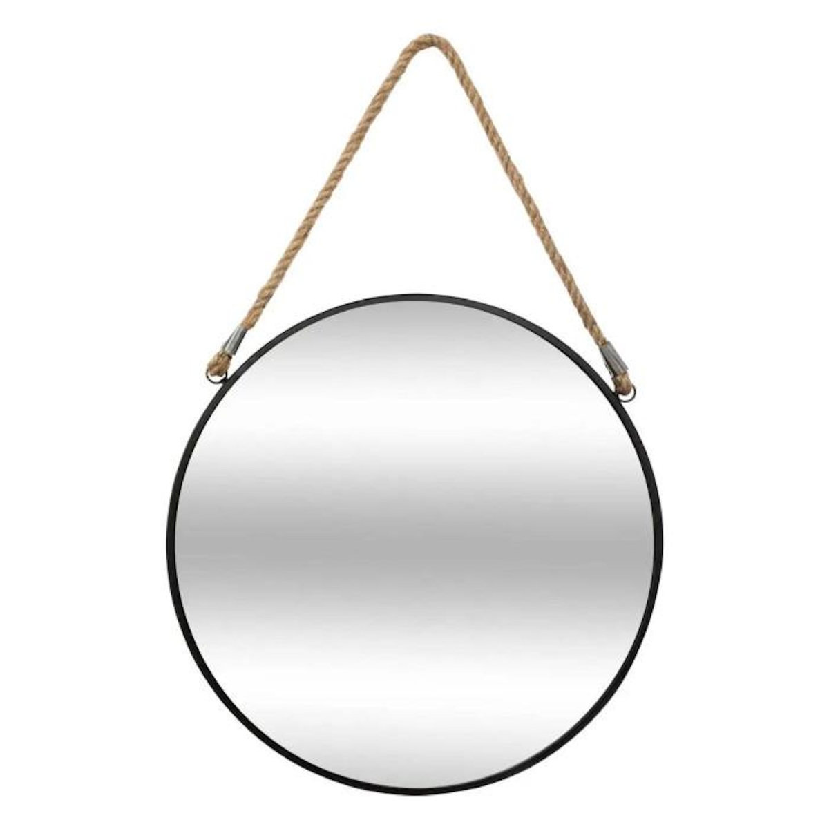 ATMOSPHERA Miroir à Suspendre en Métal  Rond  37cm Noir