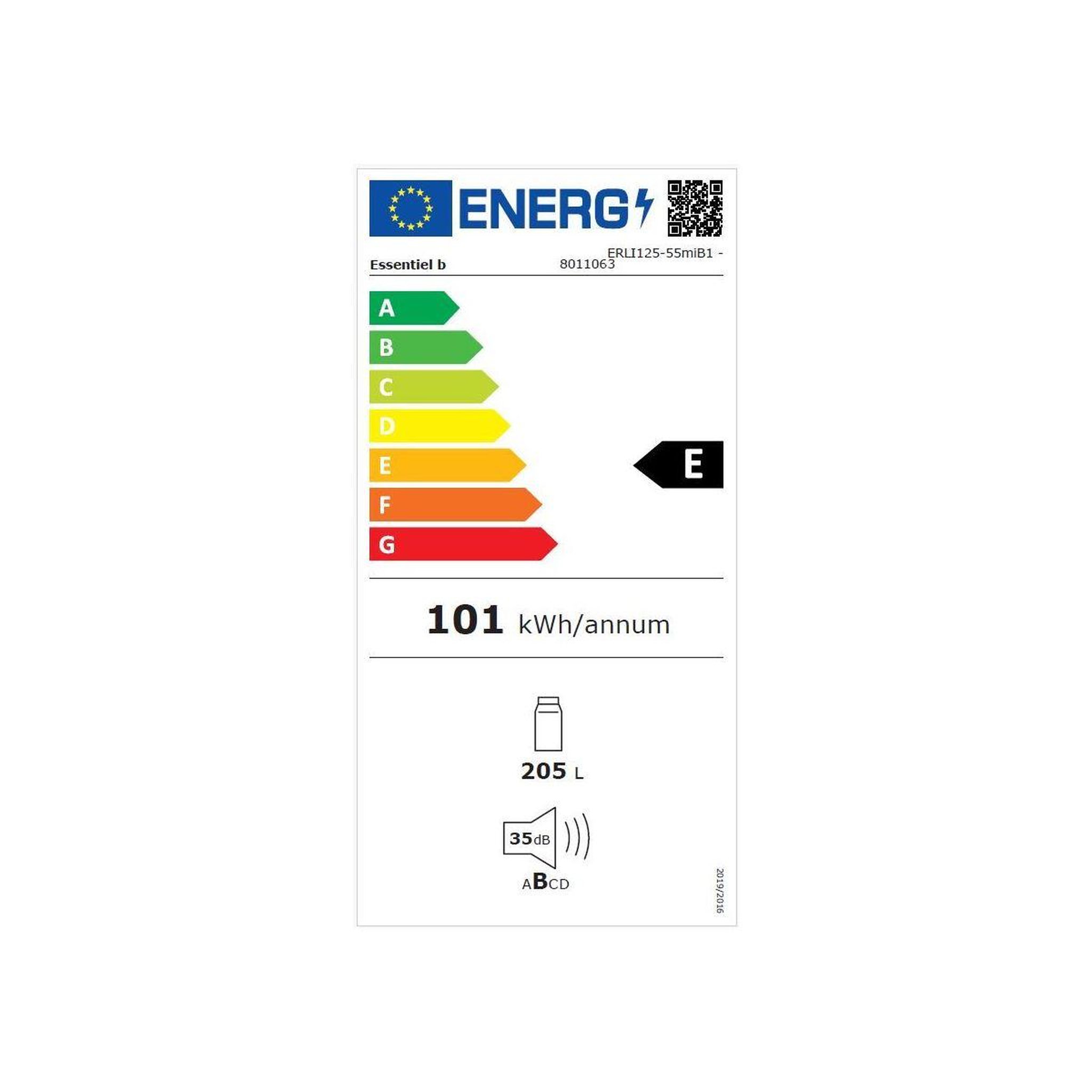 Voir la diapositive 4 : ESSENTIEL B Réfrigérateur 1 porte encastrable erli125-55mib1