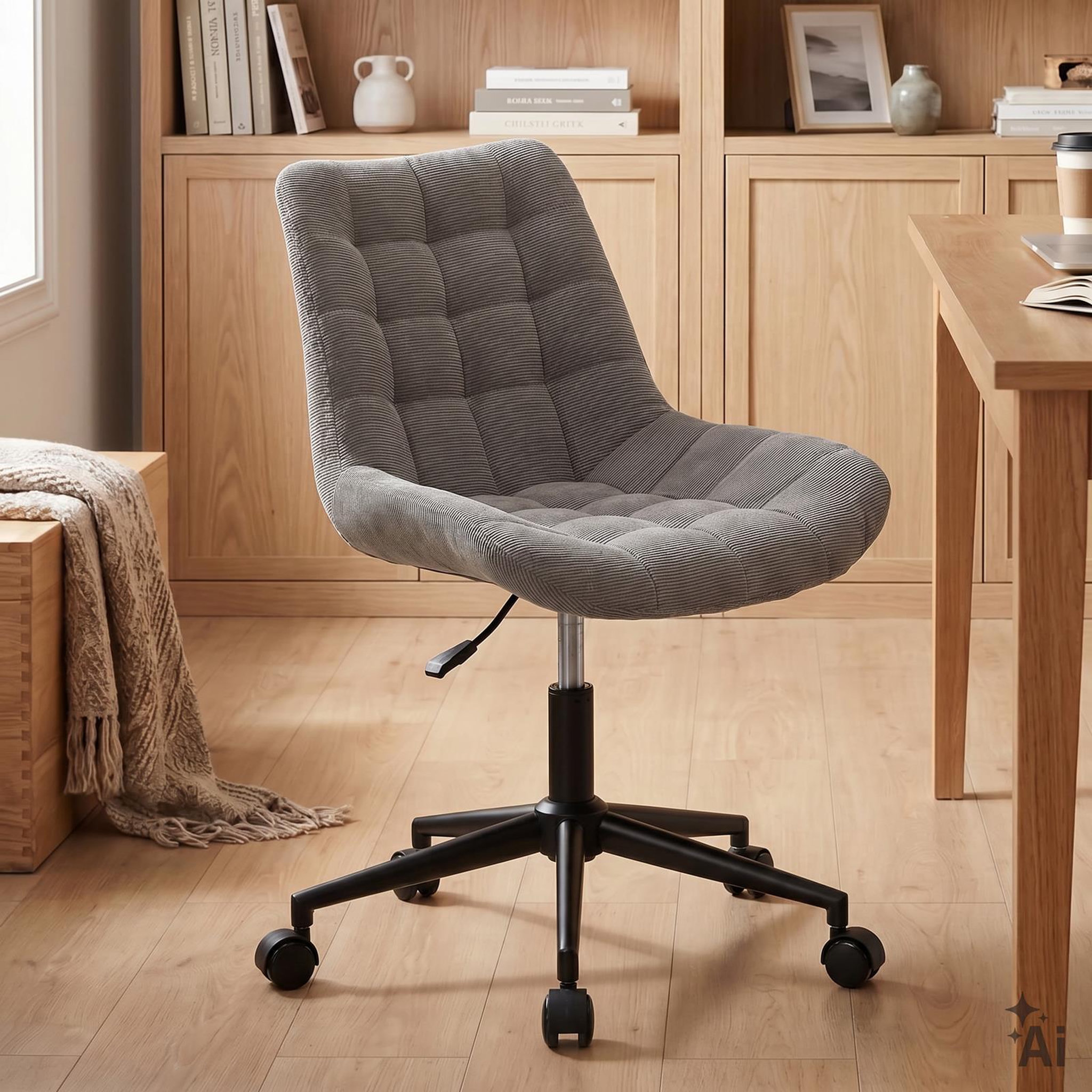 Voir la diapositive 2 : IDIMEX Chaise de bureau VASILO en velours côtelé