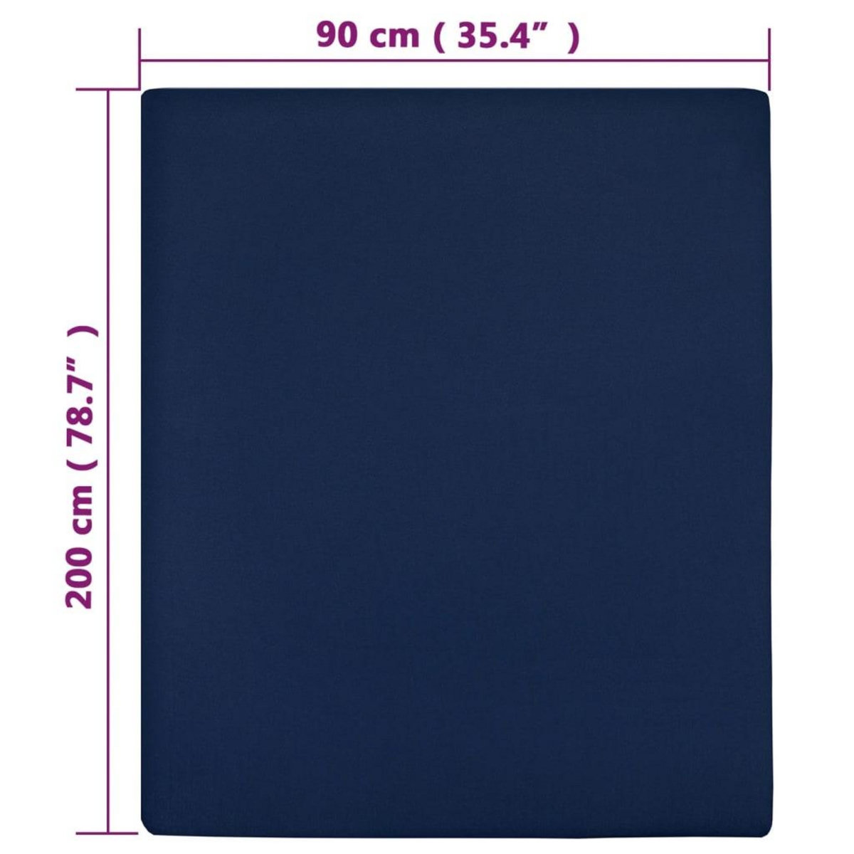 VIDAXL Drap-housse Jersey Bleu marine 90x200 cm Coton