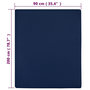 Voir la diapositive 5 : VIDAXL Drap-housse Jersey Bleu marine 90x200 cm Coton