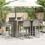 Voir la diapositive 3 : VIDAXL Ensemble de bar de jardin 7 pcs avec coussins gris poly rotin
