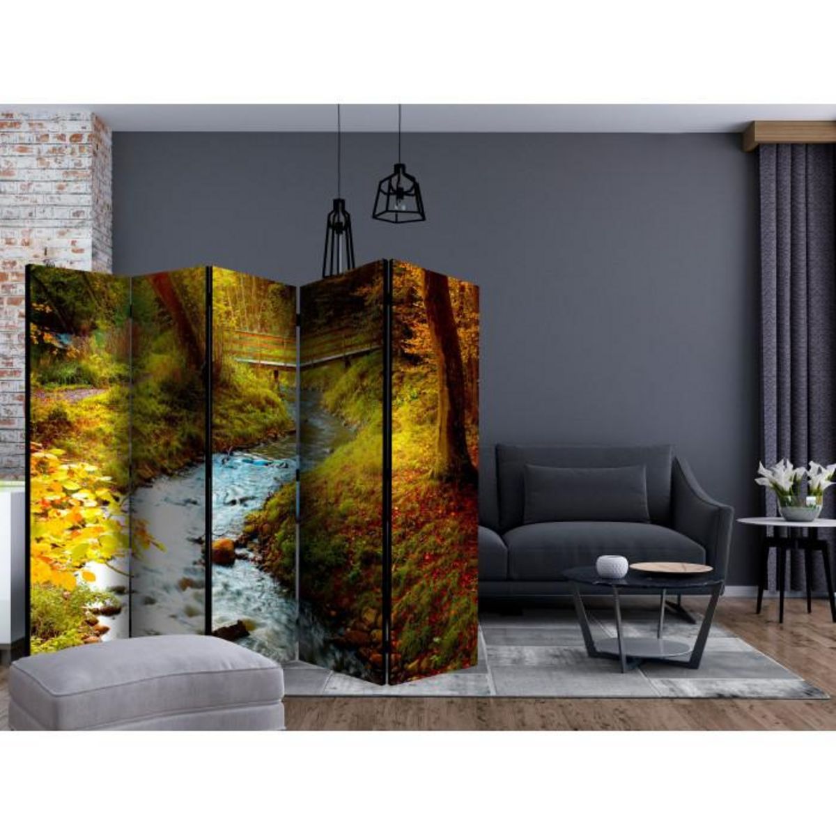 Paris Prix Paravent 5 Volets  Brook Sunrise  172x225cm