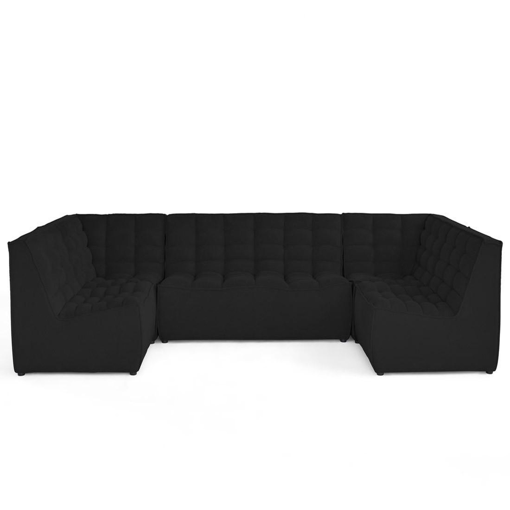 Voir la diapositive 1 : LISA DESIGN Ellie - canapé modulable panoramique 7 places en velours texturé