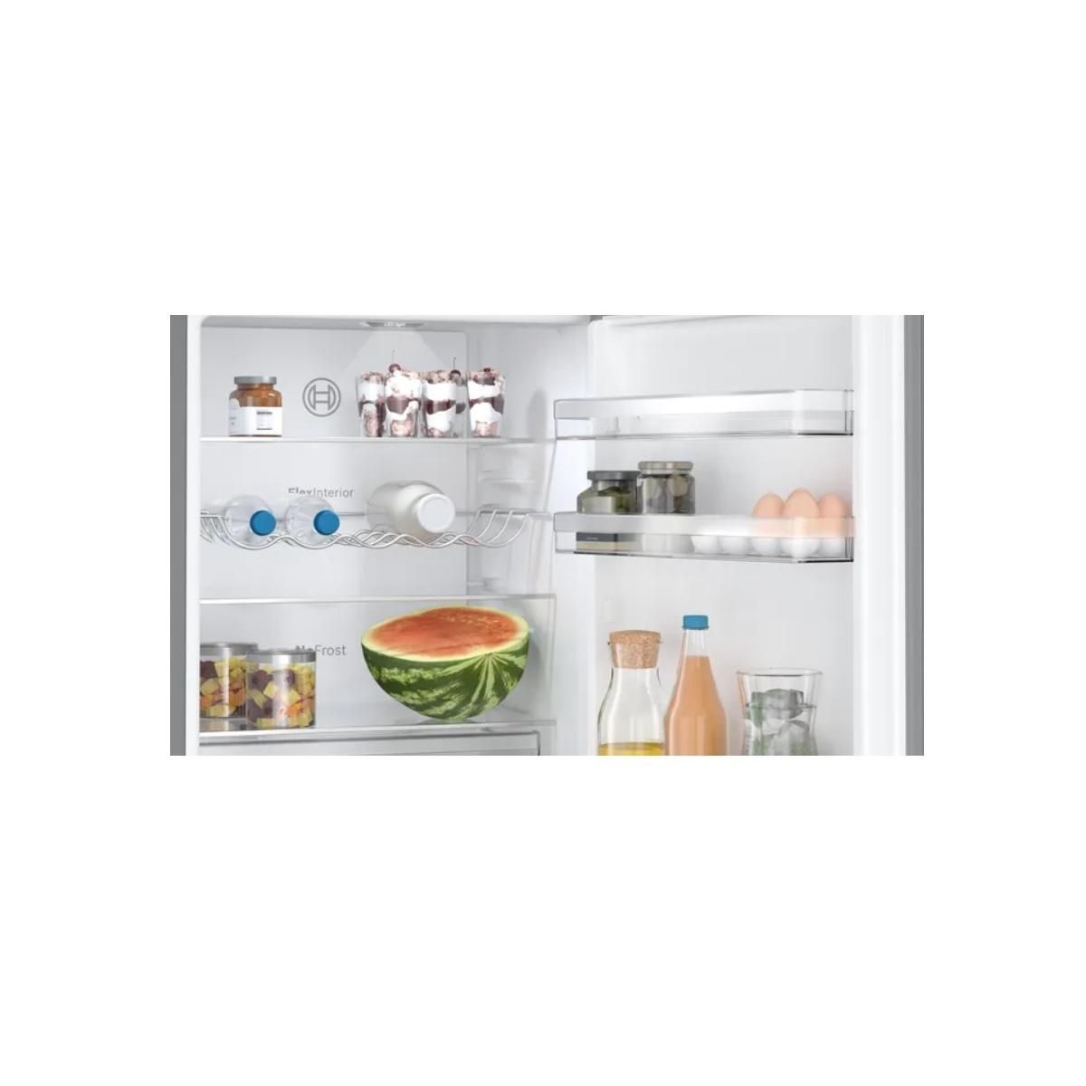 BOSCH Réfigérateur combiné 55cm 260l no frost acier brossé noir - KGN36VXCT