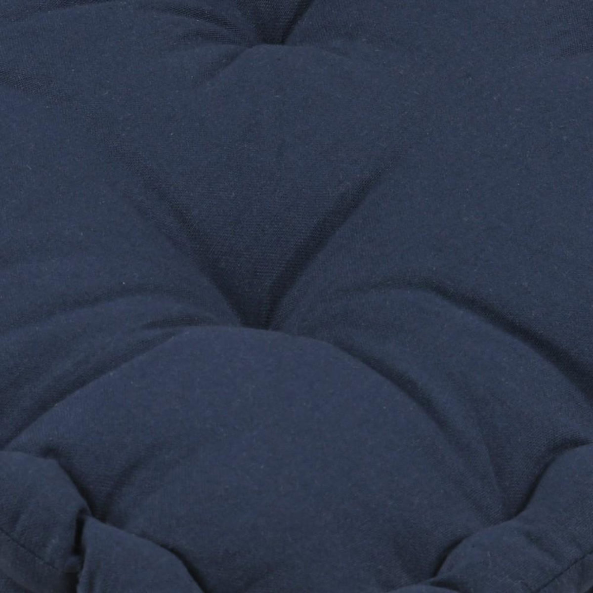 STOF Coussin de sol 45x45x10cm marine et lin 100% coton