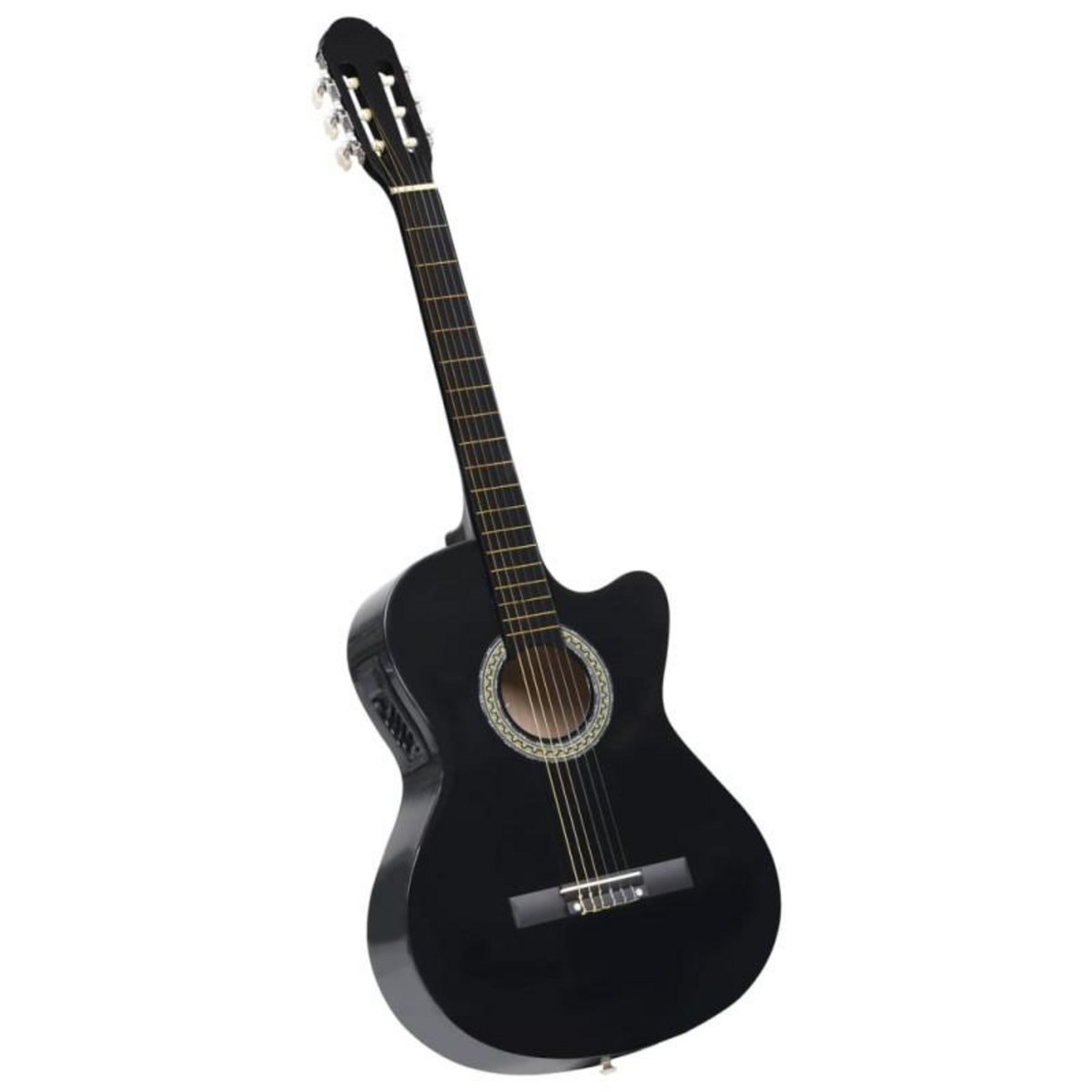 VIDAXL Guitare découpée classique occidentale égaliseur 6 cordes Noir