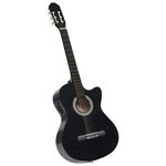 VIDAXL Guitare découpée classique occidentale égaliseur 6 cordes Noir