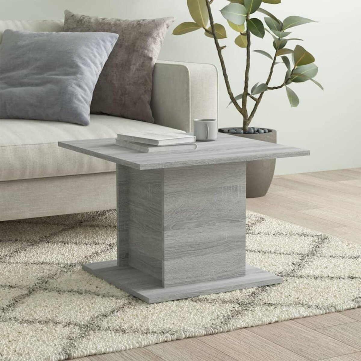 VIDAXL Table basse sonoma gris 55,5x55,5x40 cm bois d'ingenierie