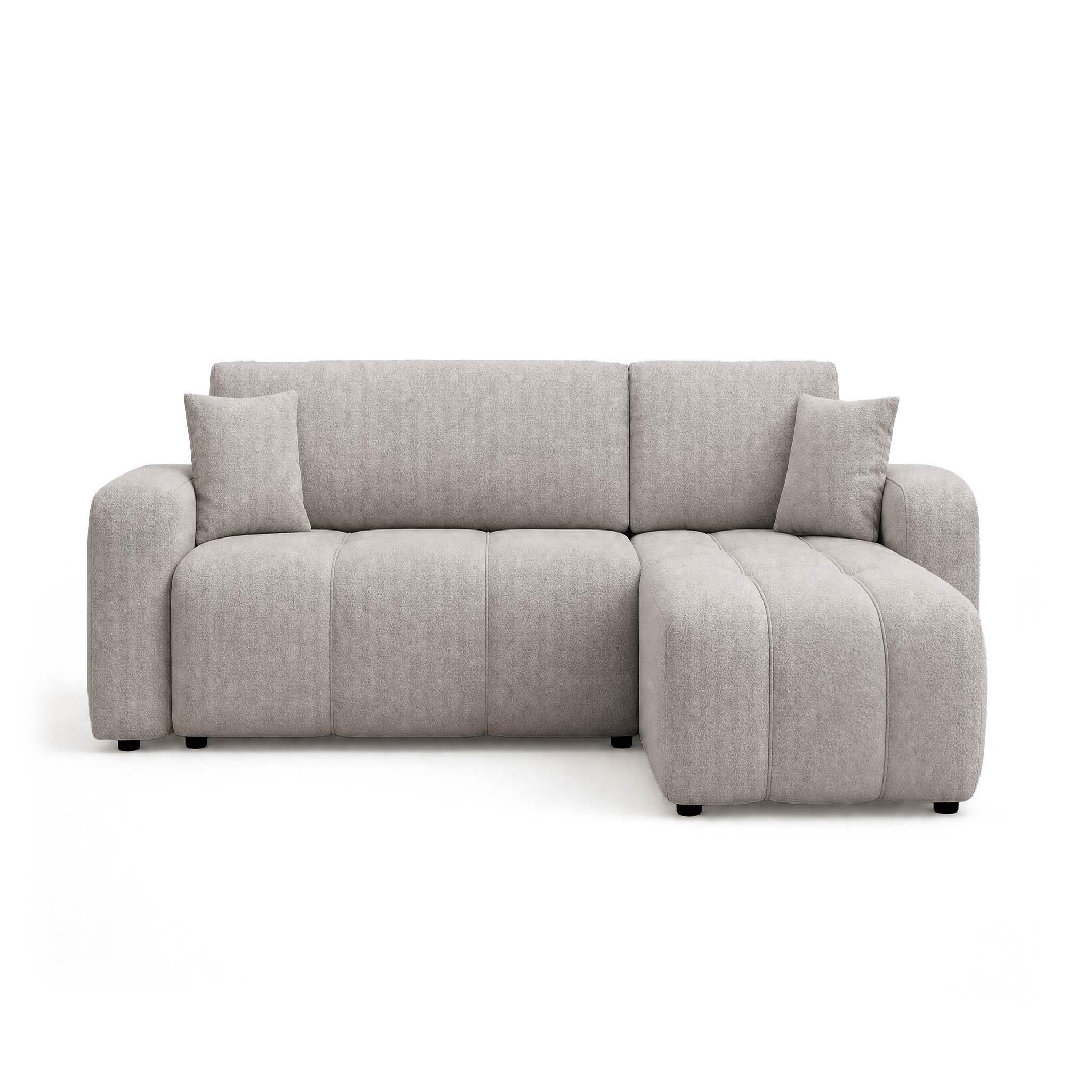 Voir la diapositive 1 : BEST MOBILIER Nicole - canapé d'angle réversible 4 places convertible avec coffre en tissu