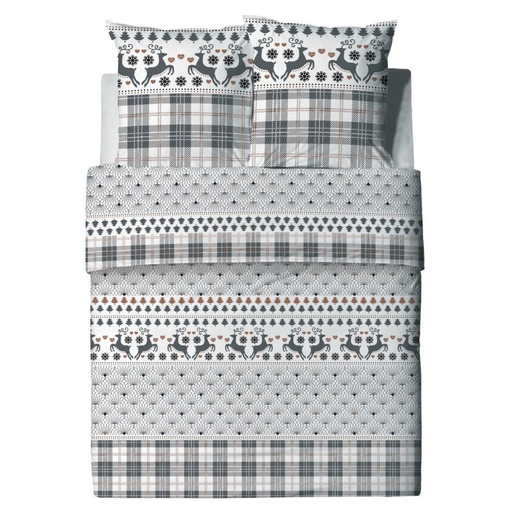 Voir la diapositive 3 : ATELIER DU COTON Housse de couette 240x220 AFLAK + 2 taies coton 57 fils