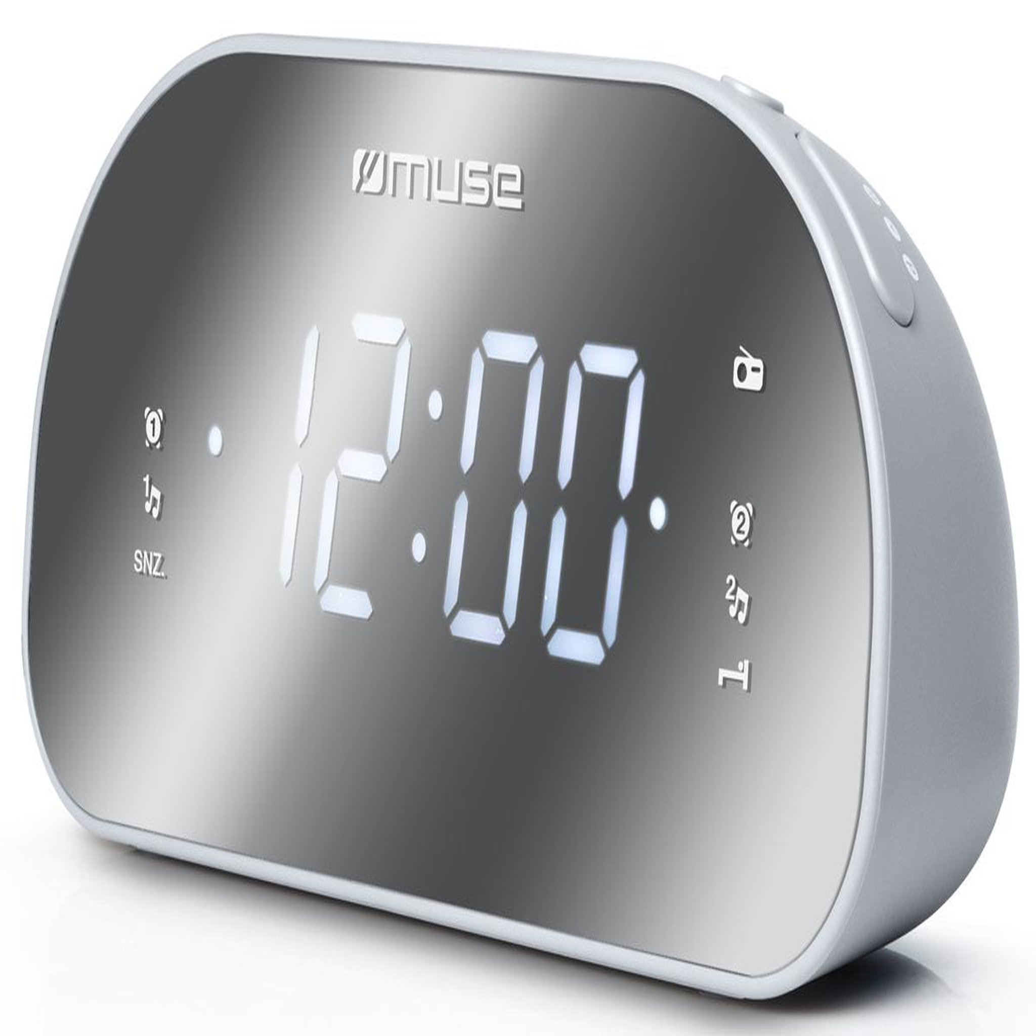 Muse Radio-réveil double alarme gris - M170CR