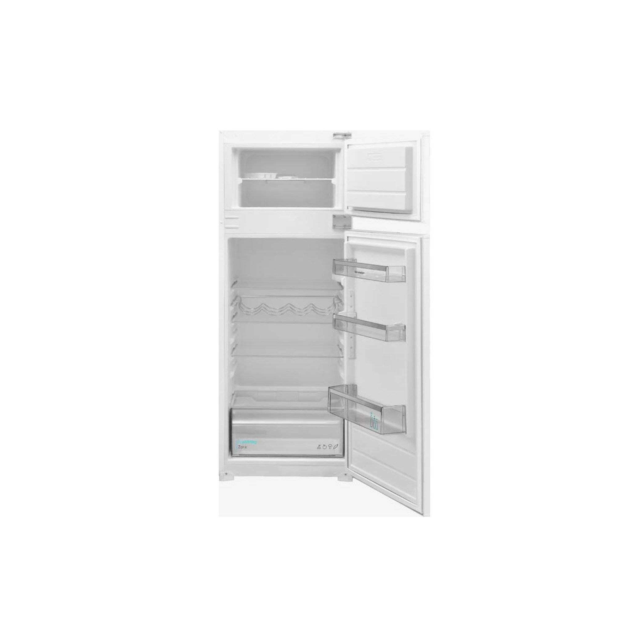 Voir la diapositive 3 : Sharp Réfigérateur combiné intégrable  210l statique blanc - sjte210t0xs