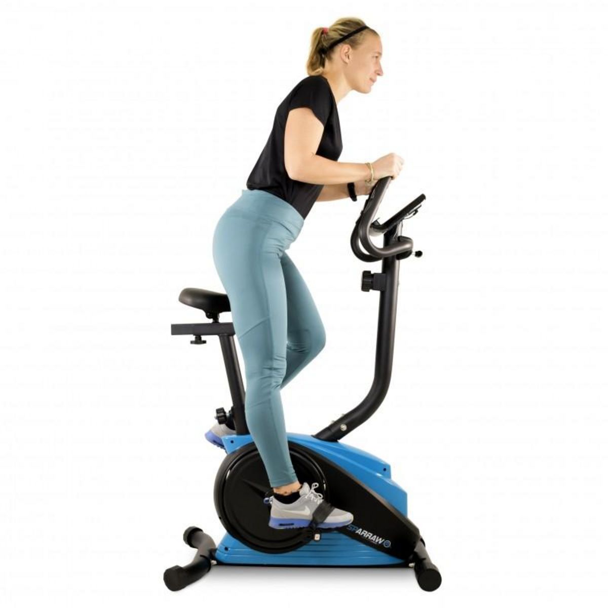 SPARRAW Vélo d'appartement CAMPO Roue d'inertie 3kg - 8 niveaux de résistance, Capteurs Pouls, Ecran d'entraînement, Réglable