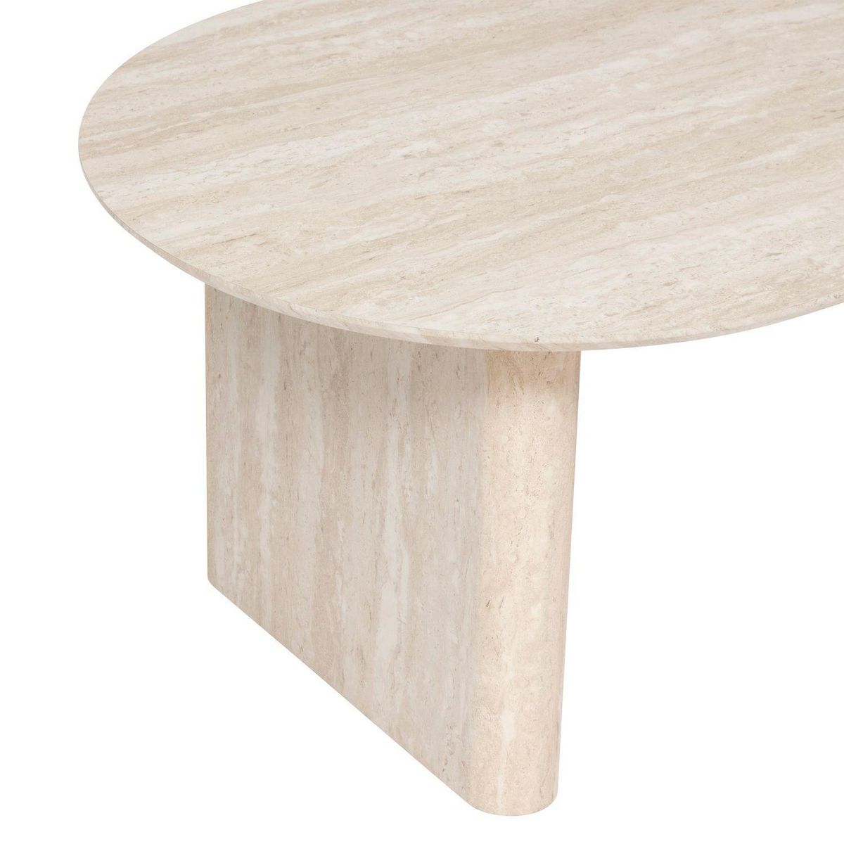 ATMOSPHERA Table basse en bois effet travertin ANAYA - Beige
