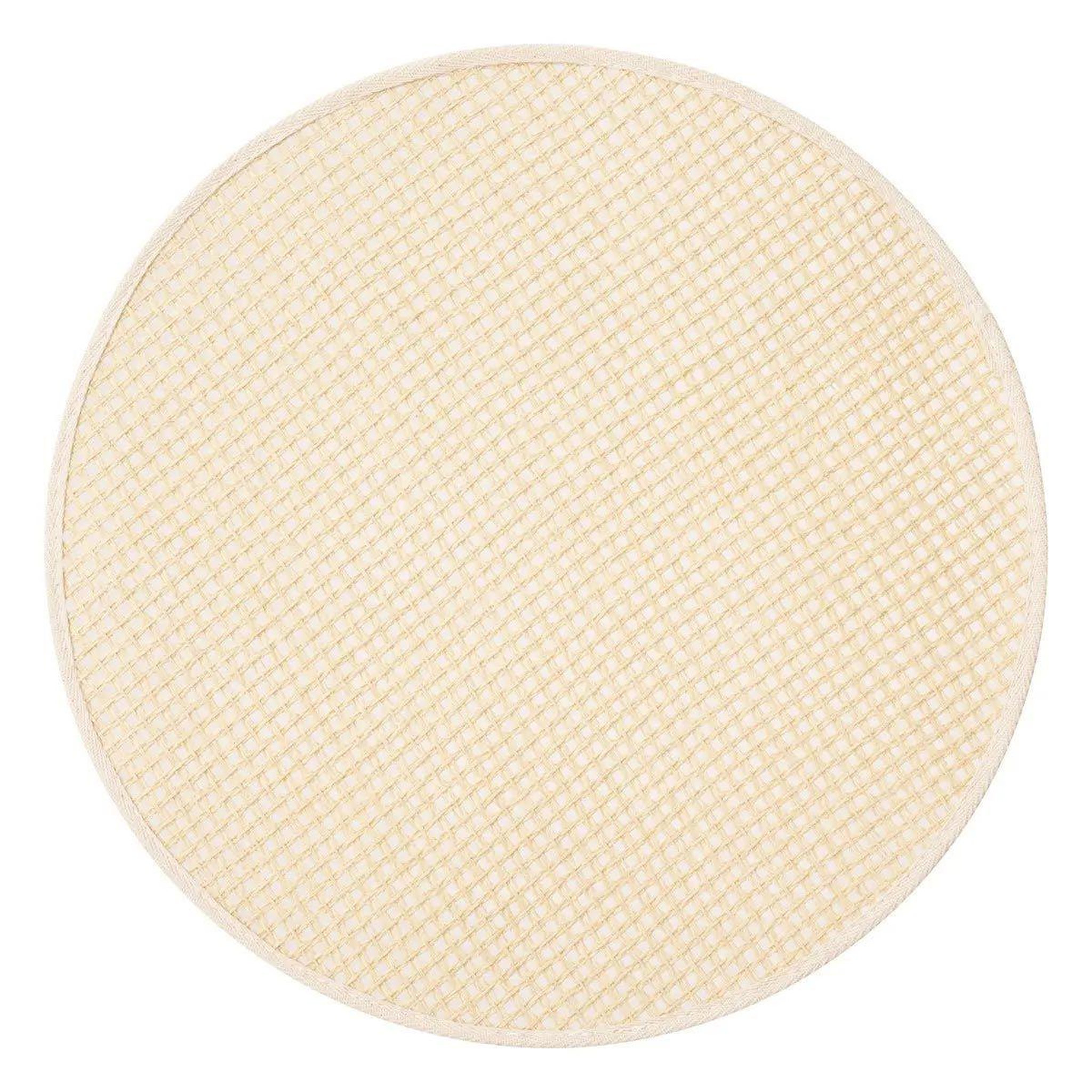 SECRET DE GOURMET Set de Table Rond en Jute  Rivi  38cm Blanc