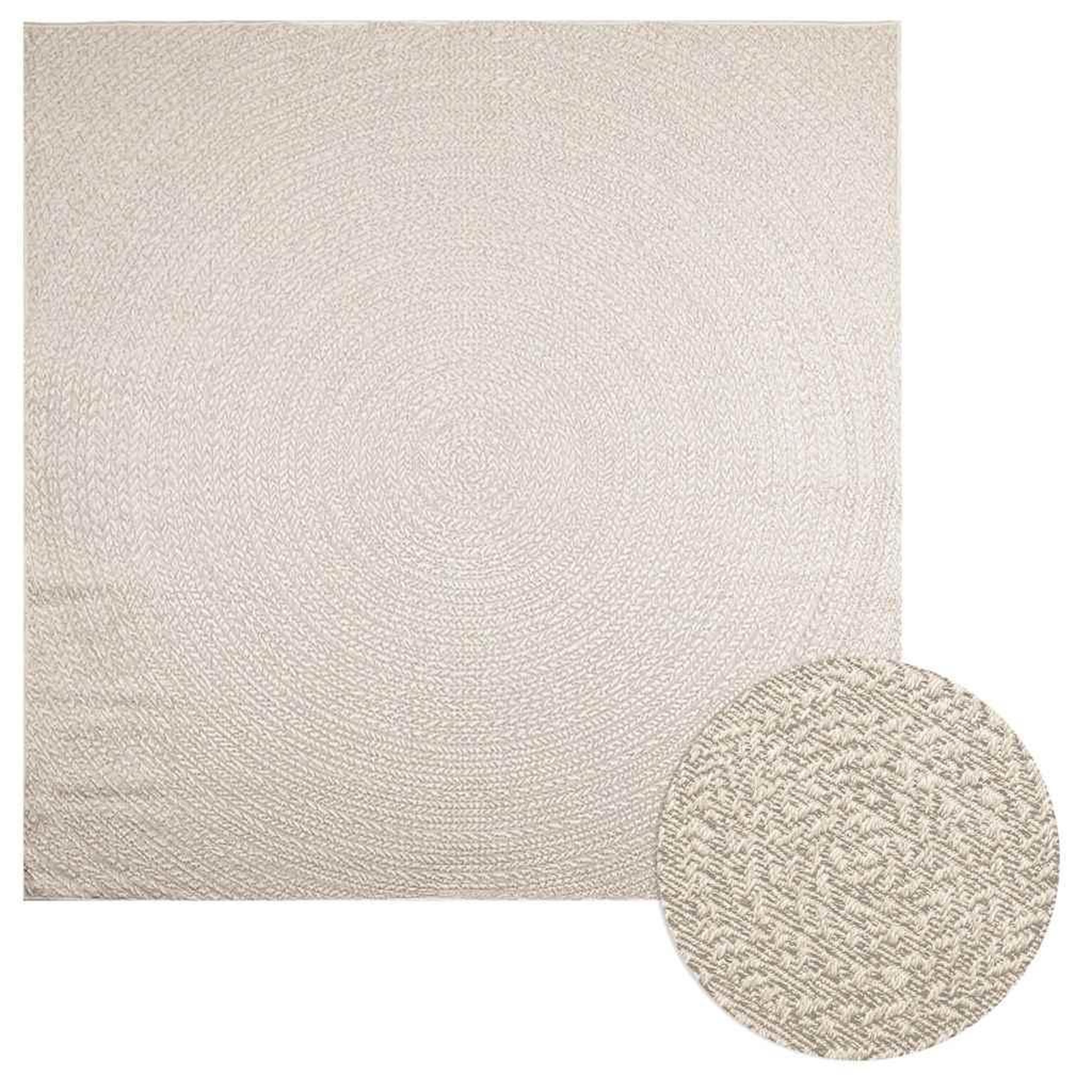 VIDAXL Tapis ZIZUR creme 240x240 cm aspect de jute interieur exterieur