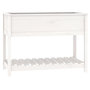 Voir la diapositive 2 : VIDAXL Jardiniere avec etagere Blanc 111,5x54x81 cm Bois massif de pin