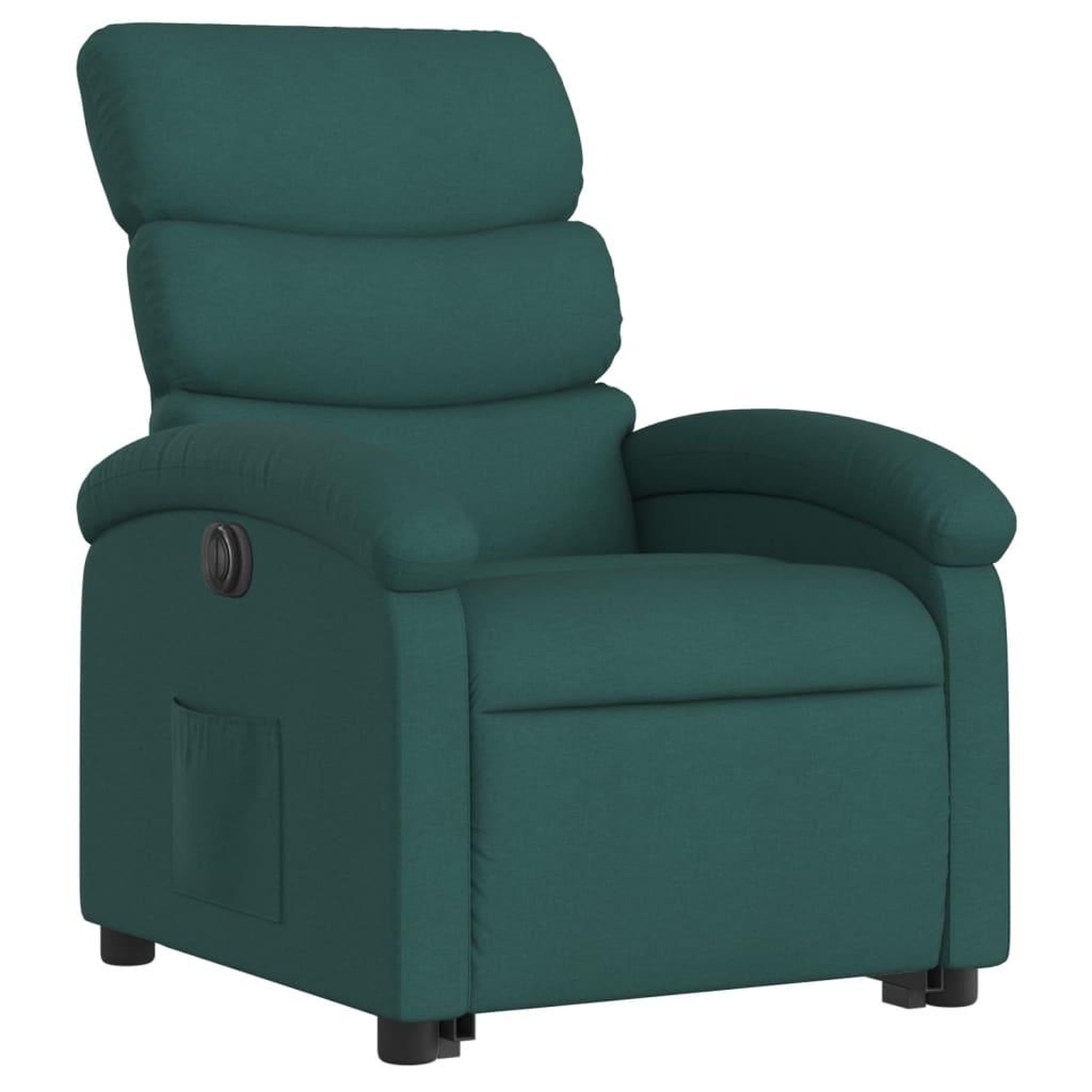 Voir la diapositive 3 : VIDAXL Fauteuil inclinable electrique vert fonce tissu