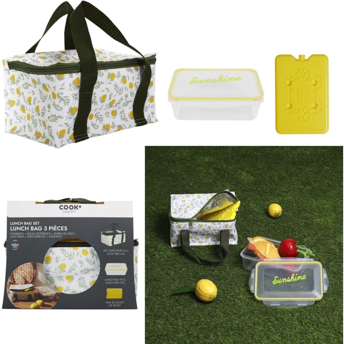 COOK CONCEPT Lunch bag sac fraicheur pain de glace 2.6L