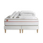 Voir la diapositive 1 : MARMOTTES&CO Pack prêt à dormir matelas LE PAISIBLE 160x200cm Mémoire de forme BioVisco + double sommiers Blanc + 2 oreillers + couette