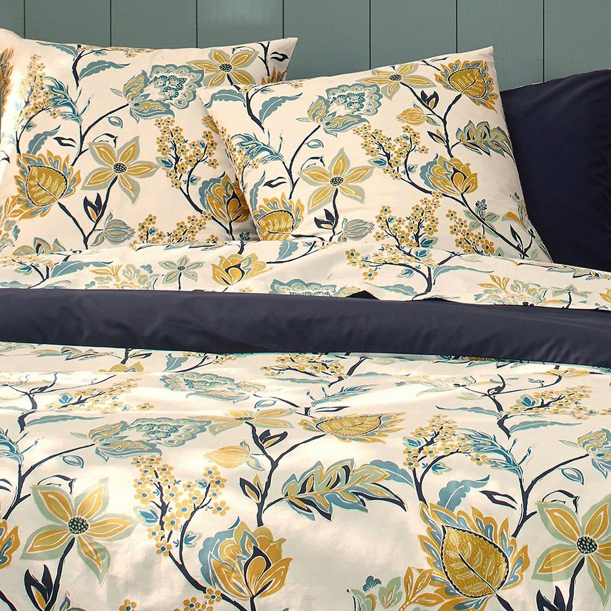 Home collection Parure housse de couette 100% percale de coton 80 fils minea ombre