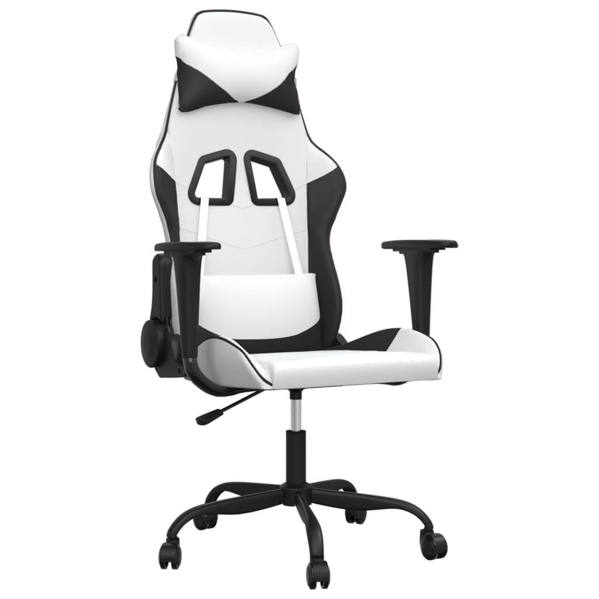 Voir la diapositive 2 : VIDAXL Chaise de jeu de massage Blanc et noir Similicuir