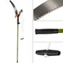 Voir la diapositive 2 : tectake Coupe branches télescopique 2-en-1 avec câble de traction et scie pour couper et scier sans utiliser d'échelle vert