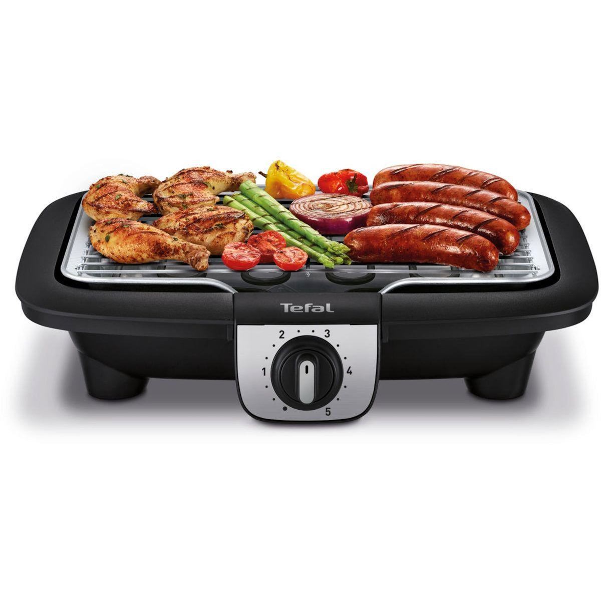 TEFAL Barbecue électrique BG931812 easygrill 2 en 1 sur pieds, 35x21 cm