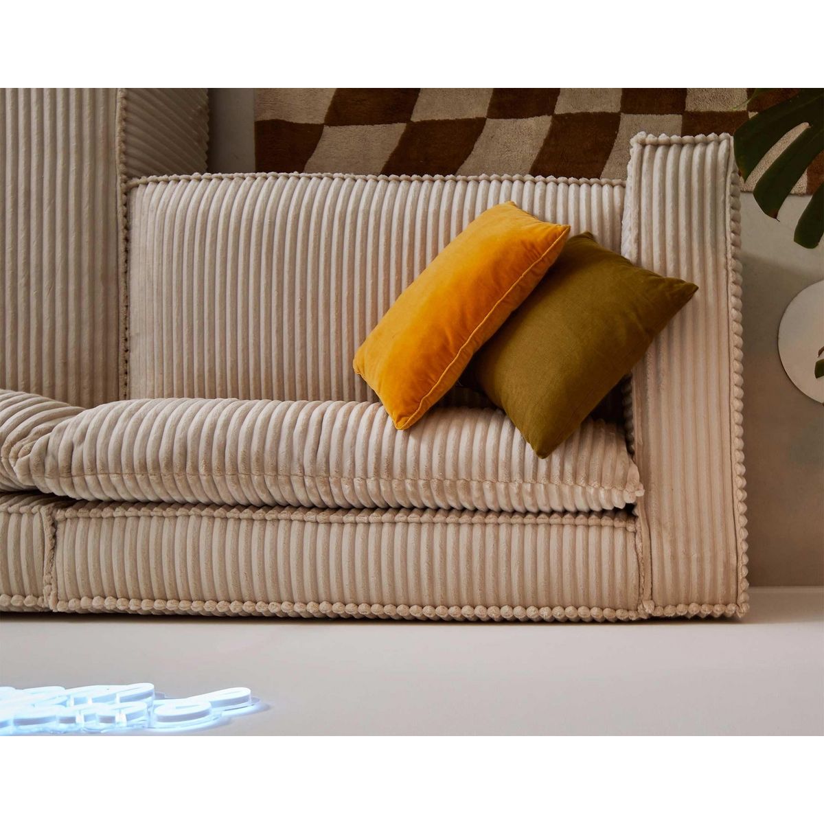 LISA DESIGN Ela - canapé d'angle droit - 4 places - en velours côtelé grosses côtes